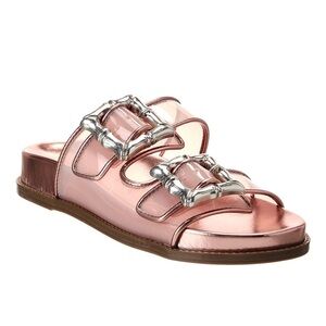 SCHUTZ
Enola Vinyl Sporty Sandal Pink Metallic Slide Sandals Sz 8.5